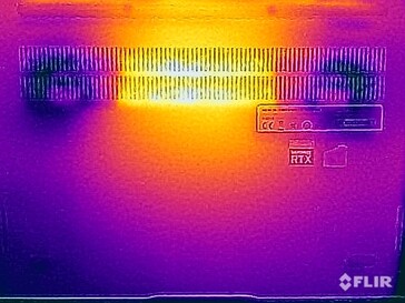 Temperatury powierzchni pod spodem (stress test)