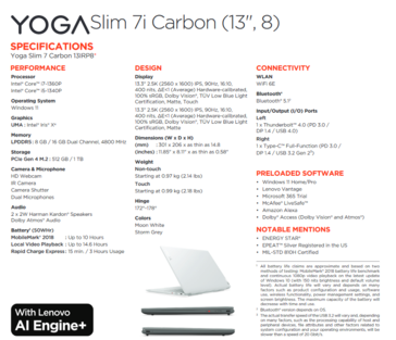 Specyfikacja Lenovo Yoga Slim 7i Carbon