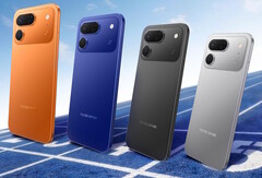 Model Tecno Spark 50 Pro jest dostępny w kolorach: Dynamic Orange, Midnight Blue, Ink Black, Titanium Grey (od lewej do prawej) oraz Cloud White (nie pokazano).
