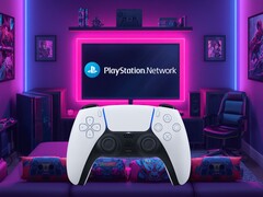 Pokazano kontroler DualSense do konsoli PS5 podczas logowania się do sieci PSN