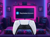 Pokazano kontroler DualSense do konsoli PS5 podczas logowania się do sieci PSN