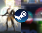 Logo Steam nałożone na dwa niewyraźne zrzuty ekranu z gier Beat Survival i Celestial Bond.