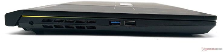 Po lewej: port DC-in, USB 3.2 Gen1 Type-A, USB 2.0 Type-A