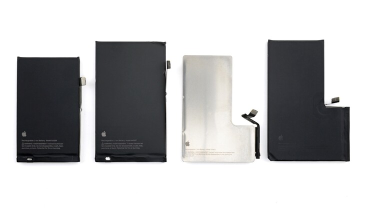 Bateria iPhone'a 16 Pro ma już aluminiową obudowę, w przeciwieństwie do tych znalezionych w iPhone 16, iPhone 16 Plus i iPhone 16 Pro Max (Bildquelle: iFixit)
