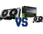 MSI GeForce RTX 5060 Ti Ventus 2x OC Plus 16 GB (po lewej) i 8 GB (po prawej). (Źródło obrazu: Mindfactory, edytowane)
