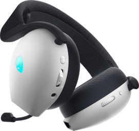 Alienware Dual-mode wireless headset AW720H - Lunar Light. (Źródło obrazu: Dell)