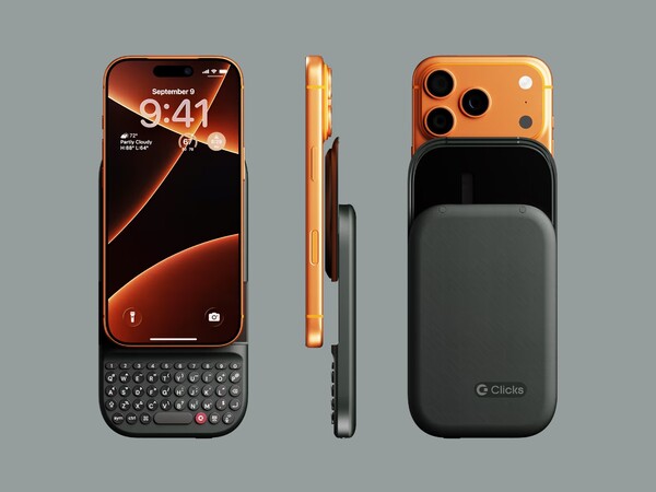 Klawiatura Clicks Power Keyboard podłączana jest do iPhone'ów z MagSafe i innych telefonów z obsługą Qi2 lub etui magnetycznym. (Źródło zdjęcia: Clicks)