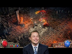 Elon Musk oblewa samouczek bossa w Path of Exile 2 - transmisja na żywo. (Źródło obrazu: Pixabay, Tumisu / YouTube, WoldGamerSK)