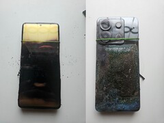 Przednie i tylne zdjęcia eksplodowanego Redmi Note 13 Pro (źródło obrazu: Sri Varshan; edytowane)