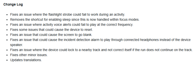 Informacje o wersji beta 15.12 dla smartwatchów Forerunner 570 i Forerunner 970. (Źródło obrazu: Garmin)