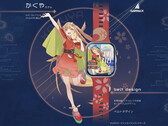 Super Kaguya-hime! Smartwatch Kaguya z czerwonym paskiem z motywem postaci i tarczą z motywem anime