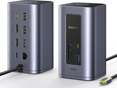 Baseus Nomos NU1 Air Spacemate ma cztery porty z przodu i osiem z tyłu. (Źródło zdjęcia: Baseus/Amazon)