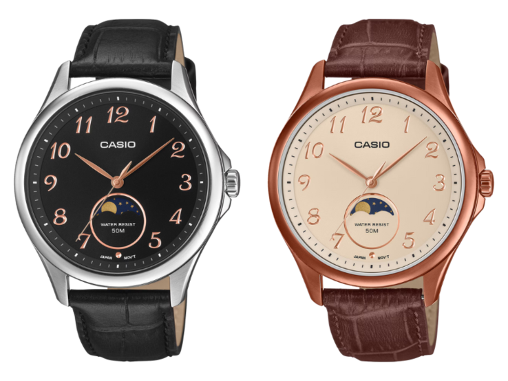 Zegarki Casio Standard MTP-M110L-1AV (po lewej) i MTP-M110RL-5AV (po prawej). (Źródło zdjęcia: Casio, edytowane)