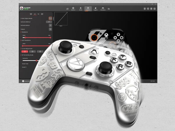 GameSir G7 Pro Zenless Zone Zero Edition posiada dodatkową płytę czołową, ale w kolorze srebrnym. (Źródło zdjęcia: GameSir)