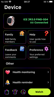 Ostatnia zakładka zawiera ustawienia zegarka