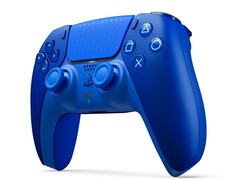 Kontroler DualSense w edycji specjalnej Icon Blue posiada niewielkie ikony PlayStation na panelu dotykowym.