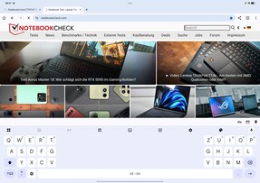 Oppo Pad 4 Pro: Domyślna klawiatura - Widok podzielony