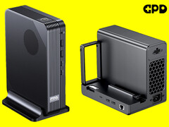 MCIO 8i obiecuje dwukierunkową przepustowość 512 Gb/s. Na zdjęciu: nowy mini PC (po lewej) i eGPU (po prawej) od GPD (edytowane).