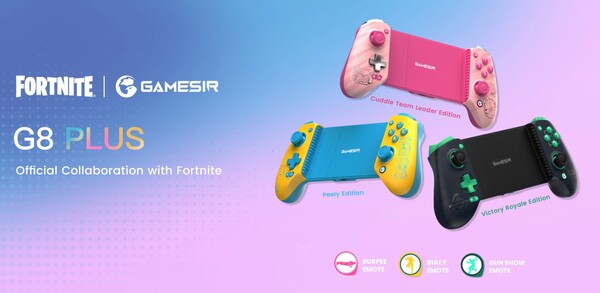 Kontrolery GameSir G8 Plus Fortnite Edition są dostarczane wraz z bezpłatnymi emotikonami.