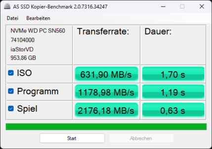 AS SSD copy benchmark