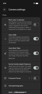 Ustawienia aparatu: Zdjęcie cd.