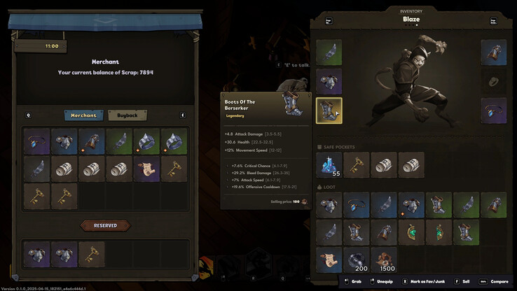 Ekran ekwipunku w Raiders of Blackveil obiecuje znaczne łupy i mechanikę dostosowywania. (Źródło obrazu: Steam)