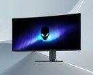 Na zdjęciu widoczny jest przód 34-calowego monitora gamingowego Alienware AW3426DW z wyświetlaczem QD-OLED