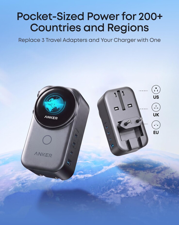 Wyciekły zdjęcia marketingowe adaptera podróżnego Anker Nano (4 w 1, 100 W, Smart Display)