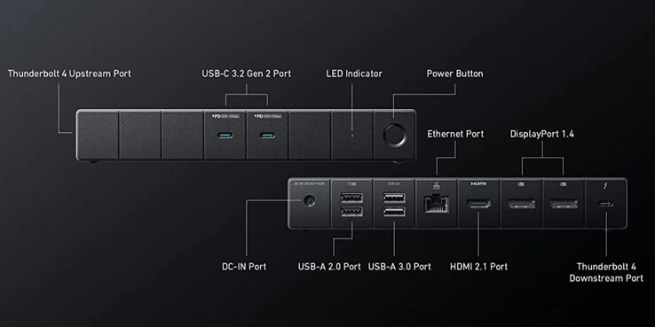 Stacja dokująca Anker 778 Thunderbolt (12-w-1, Thunderbolt 4). (Źródło zdjęcia: Anker)