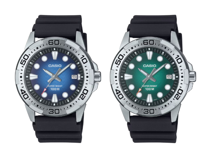 Od lewej do prawej: zegarki Casio Marine Sports MTD-140-2AV i MTD-140-3AV. (Źródło zdjęcia: Casio, edytowane)
