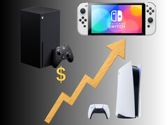 Wzrost cen Xbox, Switch i PS5 przedstawiony na wykresie (źródło obrazu: Xbox Gaming, Sony PlayStation, Nintendo of America z poprawkami)
