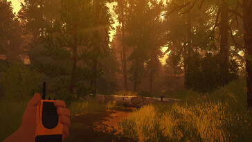 Obraz przedstawiający las w grze Firewatch.