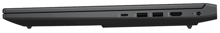 Prawa strona: USB 3.2 Gen 1 (USB-C; Power Delivery, DisplayPort), 2x USB 3.2 Gen 1 (USB-A), HDMI, złącze zasilania