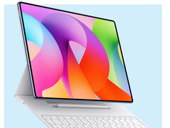 MatePad Pro Max zostanie w pełni zaprezentowany 07 maja 2026 roku. Na zdjęciu: render przedstawiający tablet z akcesoriami.