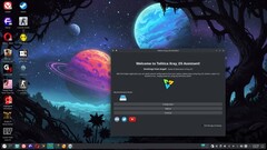 Arch-based Xray_OS Linux desktop with Tolitica assistant (Źródło obrazu: Xray_OS na SourceForge)