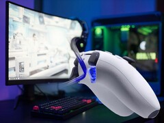 Artystyczne przedstawienie wyzwalaczy adaptacyjnych DualSense współpracujących z komputerem PC (edytowane).