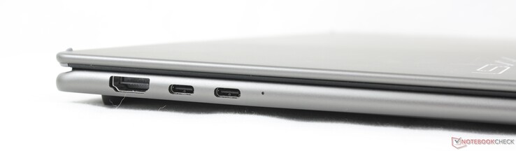 Po lewej: HDMI 2.1, 2x USB-C Thunderbolt 4 z DisplayPort + Power Delivery