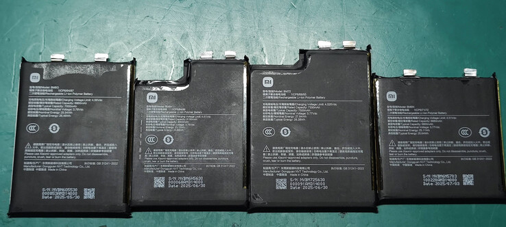 Przypuszczalne baterie Xiaomi 17, 17 Pro, 17 Pro Max i 17 Ultra (źródło obrazu: Panda Is Very Bald na Weibo)