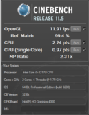 Cinebench R11.5, aplikacja 32-bitowa