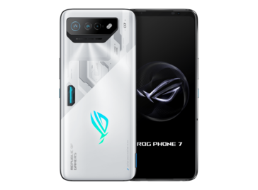 ROG Phone 7 występuje w kolorze Storm White z solidnym logo RGB....