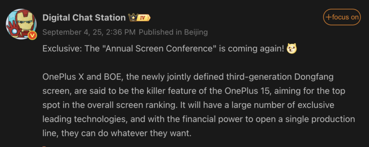 Wyciekły szczegóły wyświetlacza OnePlus 15. (Źródło obrazu: OnePlus)