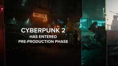 Cyberpunk 2 będzie oparty na silniku Unreal Engine 5, zamiast na autorskim silniku REDengine firmy CDPR. Na zdjęciu - grafika z tekstem "Cyberpunk 2 wszedł w fazę przedprodukcyjną" nałożonym na wierzch. (Źródło zdjęcia: @CDPROJEKTRED_IR na X/Twitter)