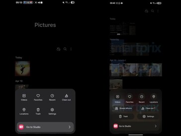 Po lewej: aplikacja Galeria na One UI 7. Po prawej: Aplikacja Galeria na One UI 8 (edytowana). (Źródło obrazu: Smartprix)