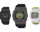 Na zdjęciu - Casio G-Shock DW-5600MNC-1, DW-5600MNC-BA2 i DW-5600MNC-7A8 na białym tle.
