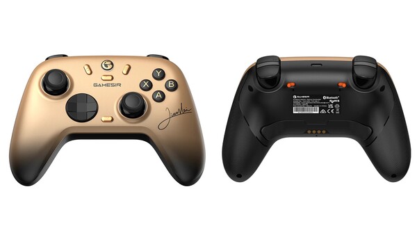 GameSir Nova 2 Lite Champion Edition ma złotą płytę czołową podpisaną przez Xiao Hai. (Źródło zdjęcia: GameSir)