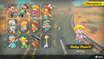 Wybór postaci w Mario Kart World (źródło obrazu: zrzut ekranu, Nintendo of America)