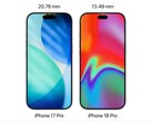 Dynamiczna wyspa iPhone'a 17 Pro vs podobno iPhone 18 Pro.