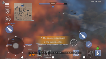 Na przykład War Thunder Mobile może być wyświetlany sensownie (źródło obrazu: Notebookcheck)
