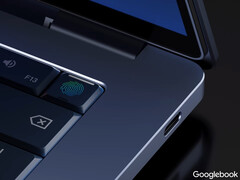 Laptopy Googlebook będą napędzane procesorami Intel Qualcomm i MediaTek. Na zdjęciu: render promocyjny laptopa marki Google.