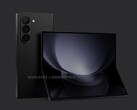 Tegoroczny Galaxy Z Fold będzie charakteryzował się bardziej kwadratową konstrukcją niż jego poprzednik, zachowując jednocześnie 6,2-calowy wyświetlacz. (Źródło obrazu: @OnLeaks &amp; SmartPrix)